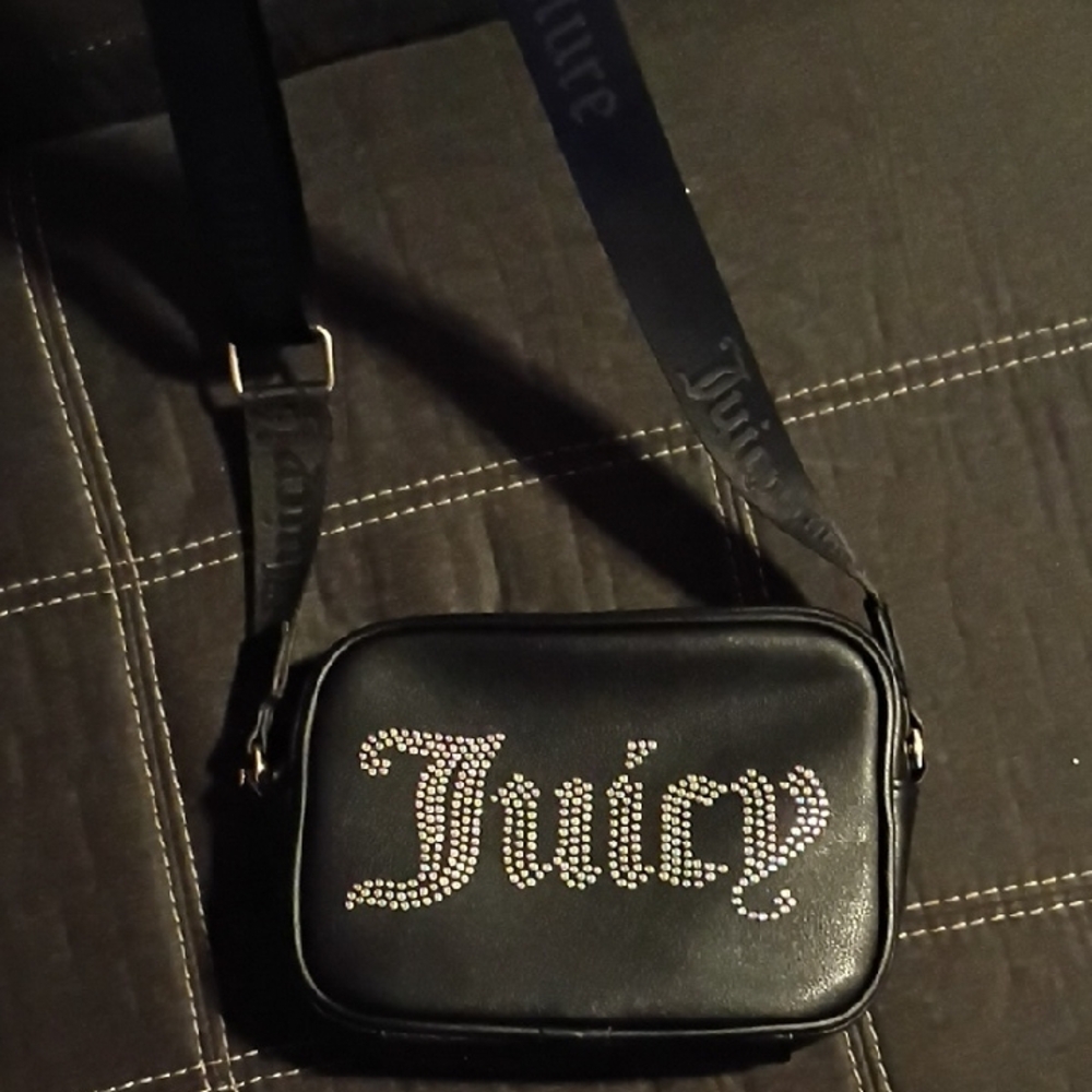 Juicy Couture Black Rhinestone Crossbody Bag